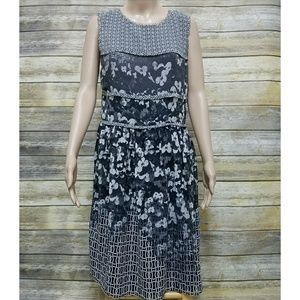 Betsey Johnson Black & White Floral Dress Plus Sz